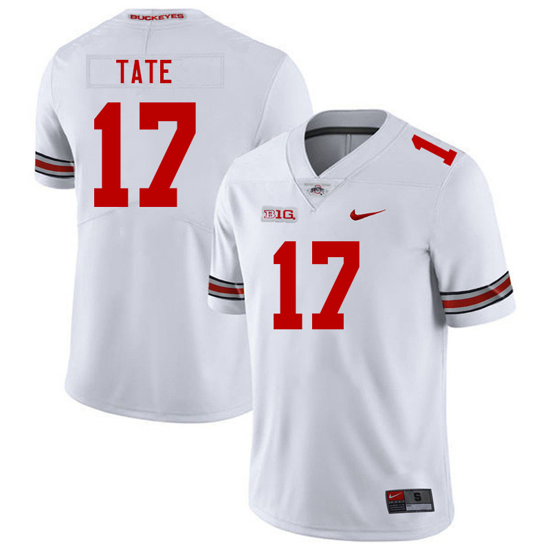 Men #17 Carnell Tate Ohio State Buckeyes College Football Jerseys Stitched-White